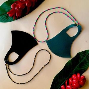 Purple-beads mask holder ,Boho mask lanyard